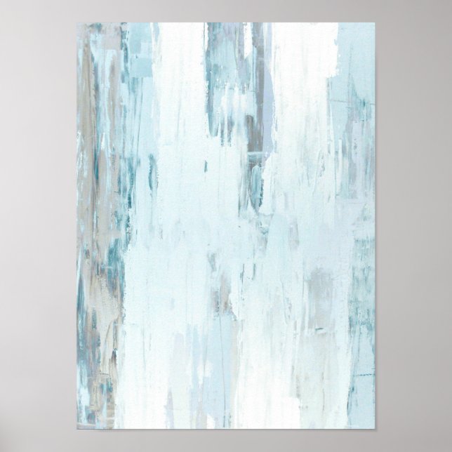 Poster L'art Turquoise et beige Abstrait "nuageux" (Devant)