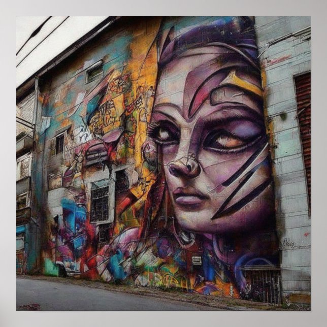 Poster L'art urbain sur l'abandon du bâtiment (Devant)