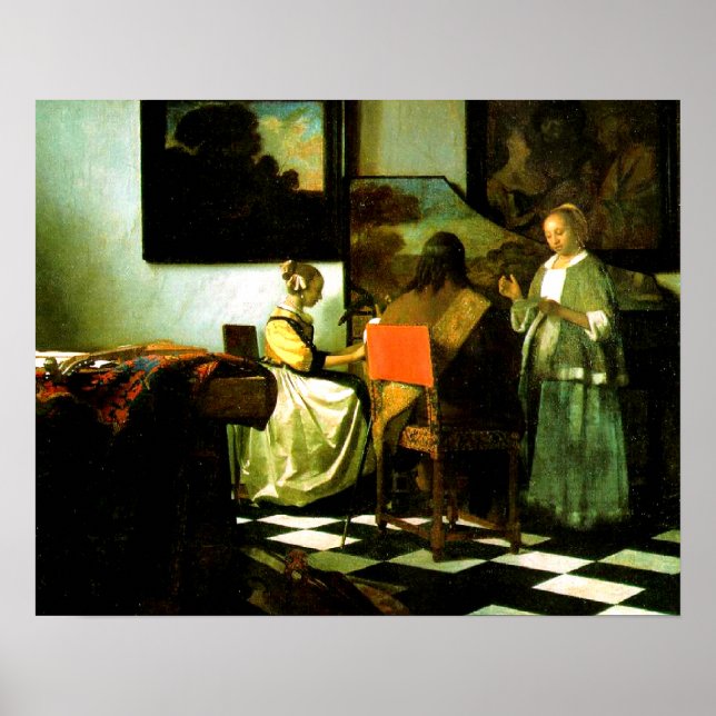 Poster L'Artiste Néerlandais Vermeer Peint Le Concert (Devant)