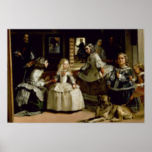 Poster Las Meninas détail de la moitié inférieure représe