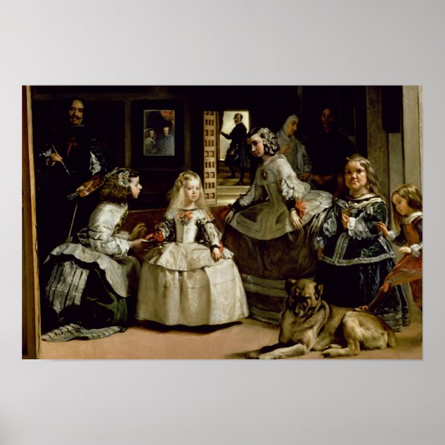 Poster Las Meninas détail de la moitié inférieure représe (Devant)