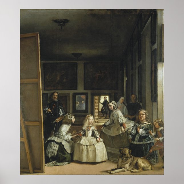 Poster Las Meninas par Diego Velazquez (Devant)