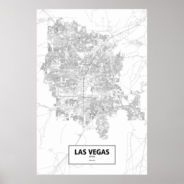 Poster Las Vegas, Nevada (noir sur blanc) (Devant)