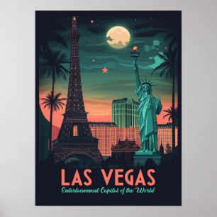 Poster Las Vegas Nevada - Vintage Cityscape