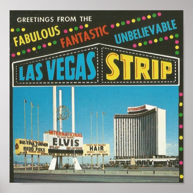 Poster Las Vegas Strip, années 1960 (Devant)