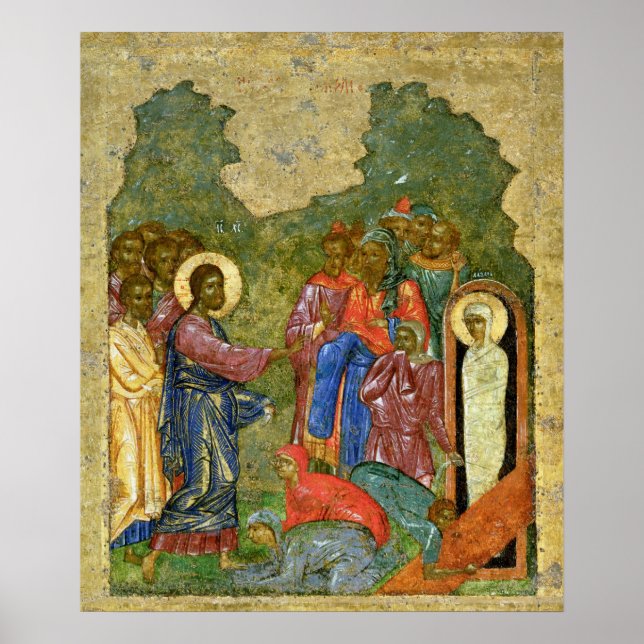 Poster L'ascension de Lazare, icône russe (Devant)