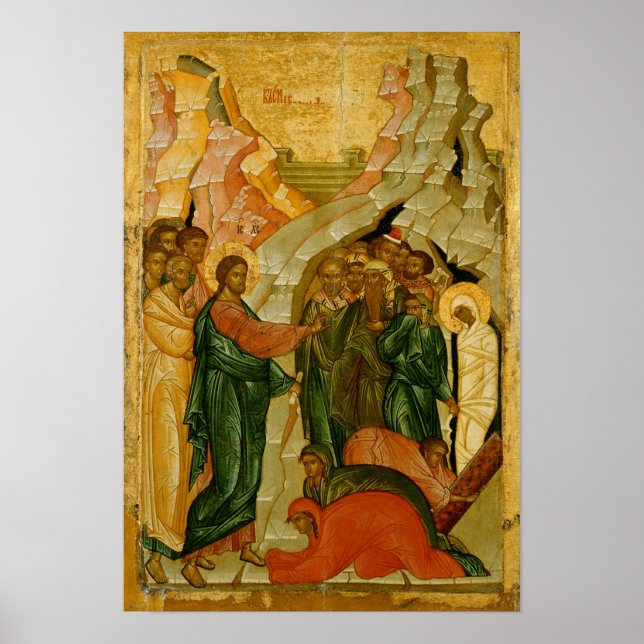 Poster L'ascension de Lazare, icône russe (Devant)