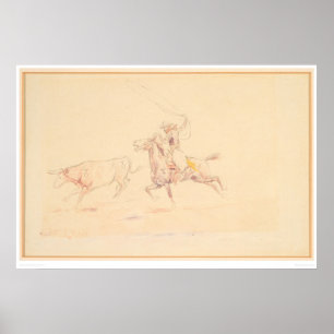 Poster Lassoing le boeuf 1905 (1418A)