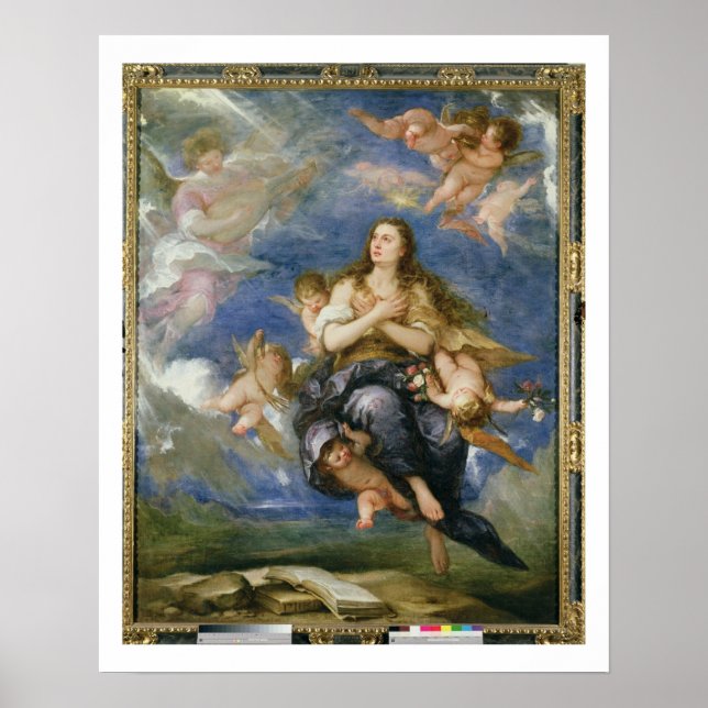 Poster L'Assomption de Marie-Madeleine (huile sur toile) (Devant)