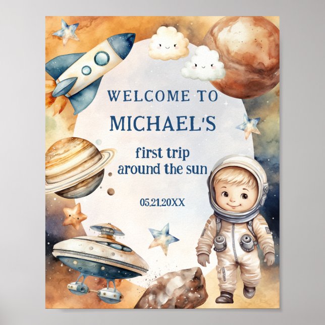 Poster L'Astronaut Space Premier Voyage Autour Du Soleil  (Devant)