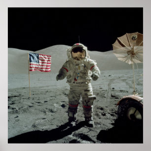 Poster L'astronaute Apollo 17 dans la vallée du Littrow T
