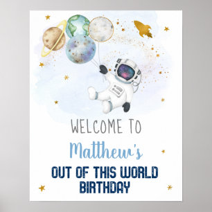 Poster L'astronaute Blue Gold Espace extra-atmosphérique