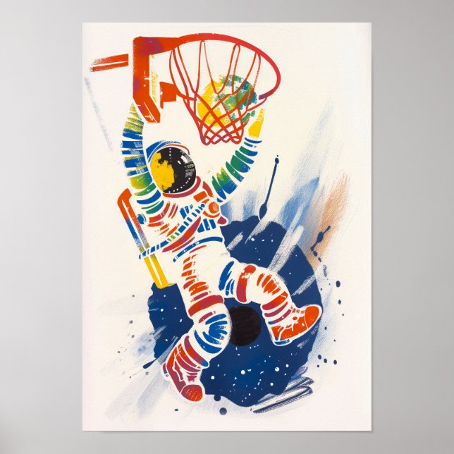 Poster L'astronaute Dunking (Devant)