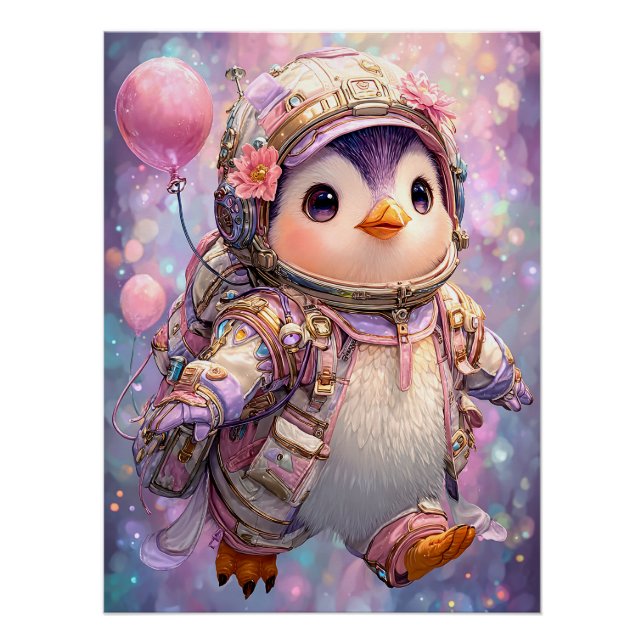 Poster L'astronaute Penguin (Devant)