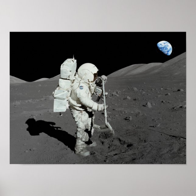 Poster L'astronaute sur la Lune (Devant)