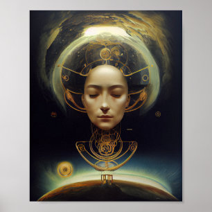 Poster L'astronaute v2 Surreal Science Fiction Art
