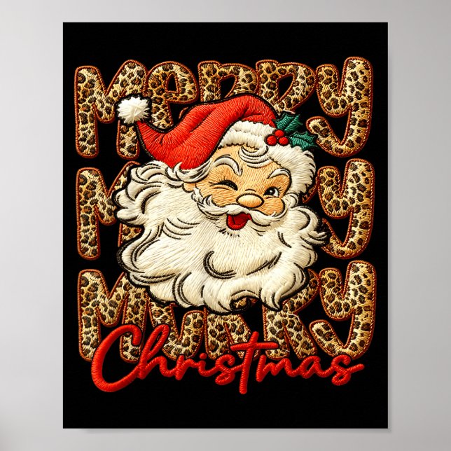 Poster Latch Hook Yarn Crochet Coquette Merry Christmas  (Devant)