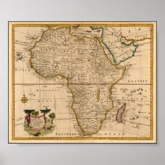 Poster late 19th century Africa Map