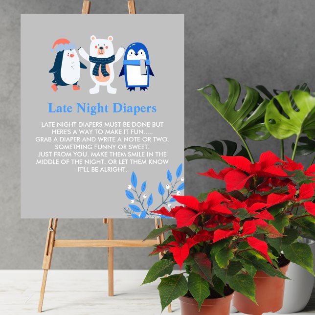 Poster Late Night Diaper Winter Wonderland pingouins ours (Créateur téléchargé)