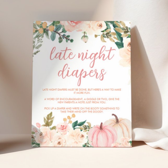 Poster Late Night Diapés Signer Petit Baby shower Citroui (Créateur téléchargé)