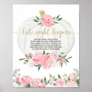 Poster Late nuit couches baby shower jeu chute citrouille