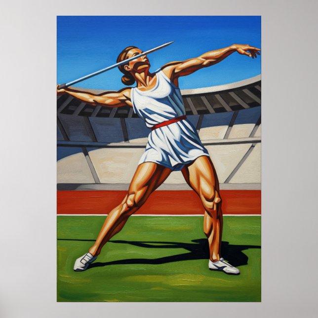 Poster L'ATHLÈTE AU JAVELOT (Athlète Javelin) - Origi (Devant)