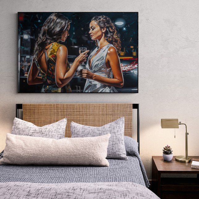 Poster Latinas parlant à une boîte de nuit de Miami (Créateur téléchargé)