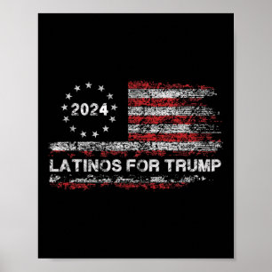 Poster Latinos Pour Trump 2024 - Élection Présidentielle