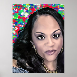 Poster Latoya en selfie de couleur