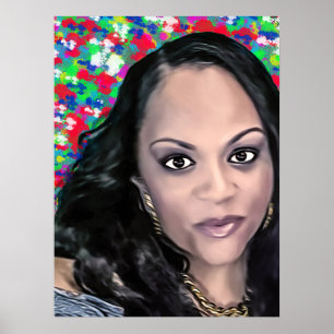 Poster Latoya in color selfie