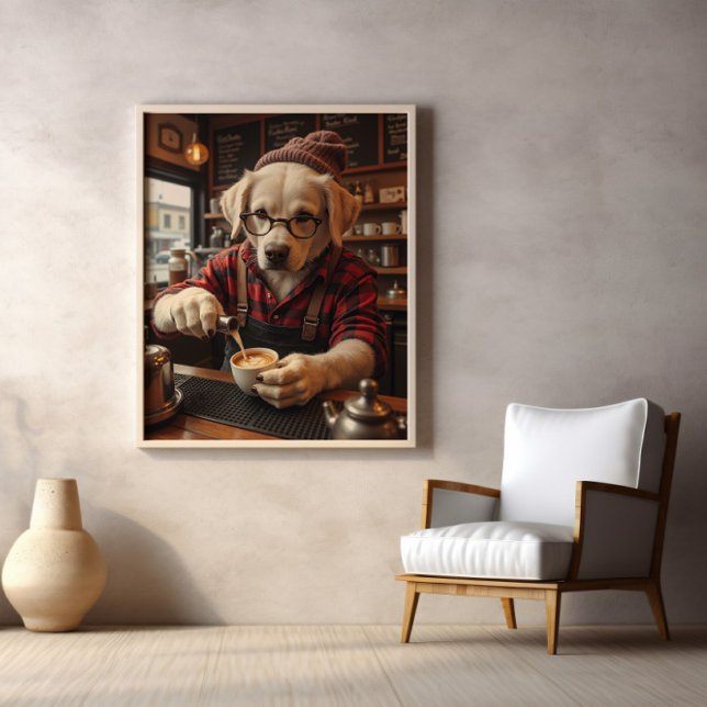 Poster Latte Love Du Labrador Barista (Créateur téléchargé)