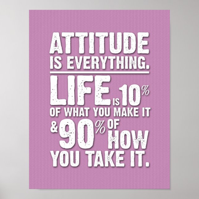 Poster L'attitude est tout l'affiche - Rose (Devant)