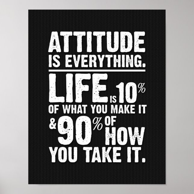 Poster L'attitude est tout - Noir (Devant)