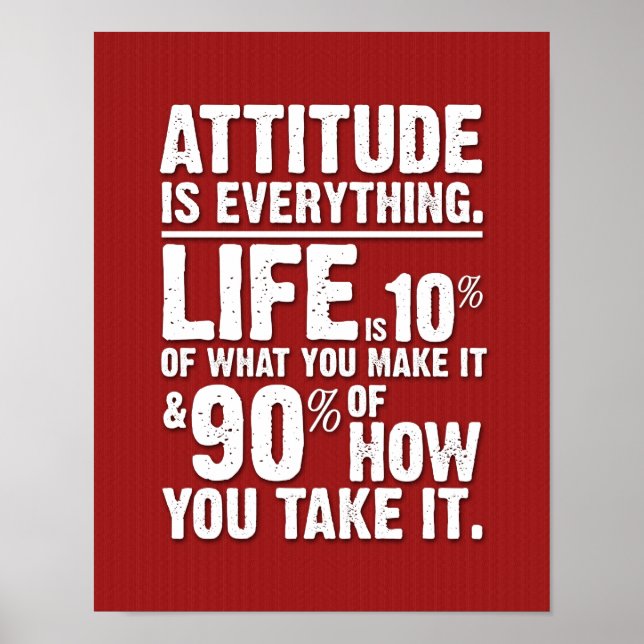 Poster L'attitude est tout - Rouge (Devant)