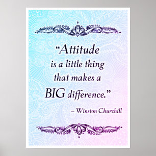 Poster L'attitude est une petite chose - Citation positiv