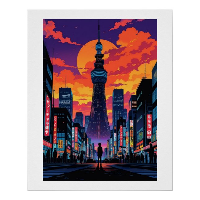 Poster L'aube du Néon sur Tokyo (Devant)