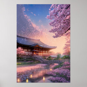 Poster L'auberge japonaise au soleil couchant
