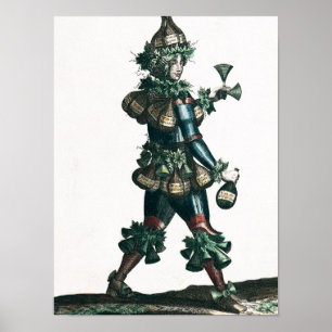 Poster L'aubergiste, conception allégorique de costume