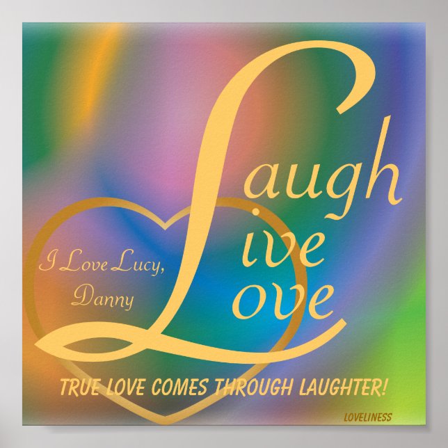 Poster Laugh Live Love Poster-Personnaliser (Devant)