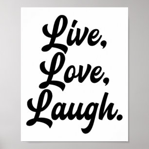 Poster Laugh Love Live Retro Méditation Mineure Positivit