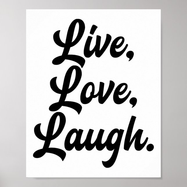 Poster Laugh Love Live Retro Méditation Mineure Positivit (Devant)