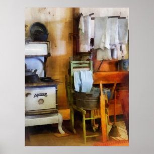 Poster Laundry Drying à Kitchen