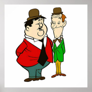 Poster Laurel and Hardy cartoon