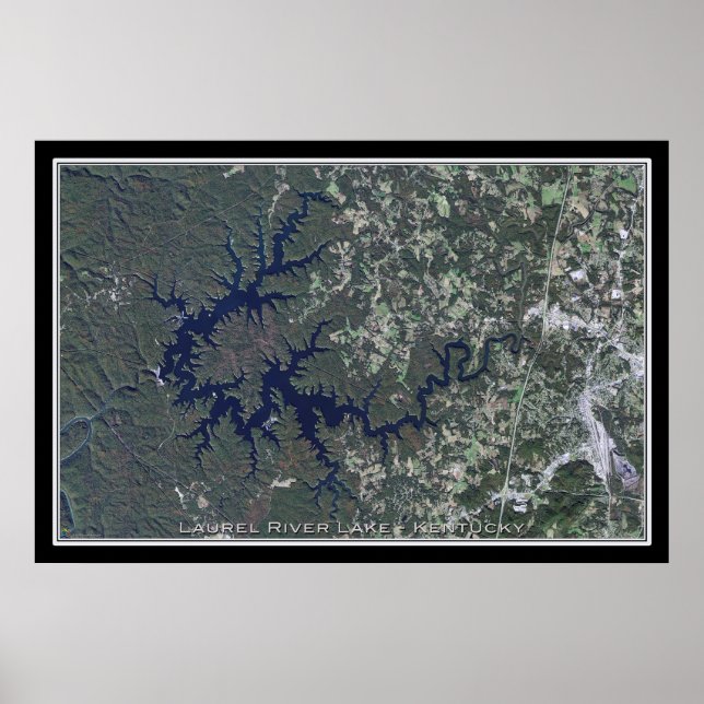 Poster Laurel River Lake Kentucky Carte de l'affiche sate (Devant)
