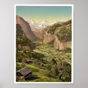 Poster Lauterbrunnen Valley et Briethorn, de Wengen, B