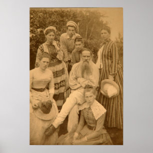Poster L'auteur Leo Tolstoï avec sa famille