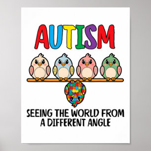 Poster L'Autisme Voit Le Monde D'Un Chouette D'Un Autre A