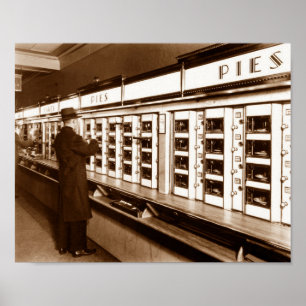 Poster L'Automat New York History Vintage Image 1935