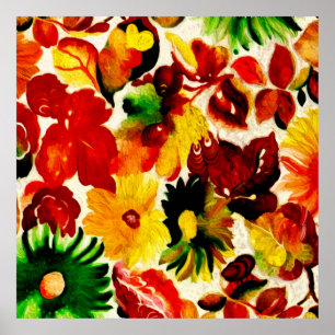 Poster L'automne rustique de nature laisse la peinture