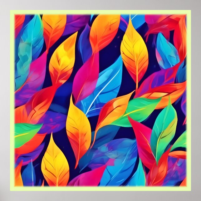 Poster L'Automne Vibrant Laisse L'Art Abstrait (Devant)